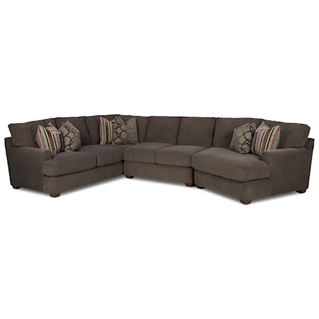 Three Piece Sectional Sofa with RAF Cuddler